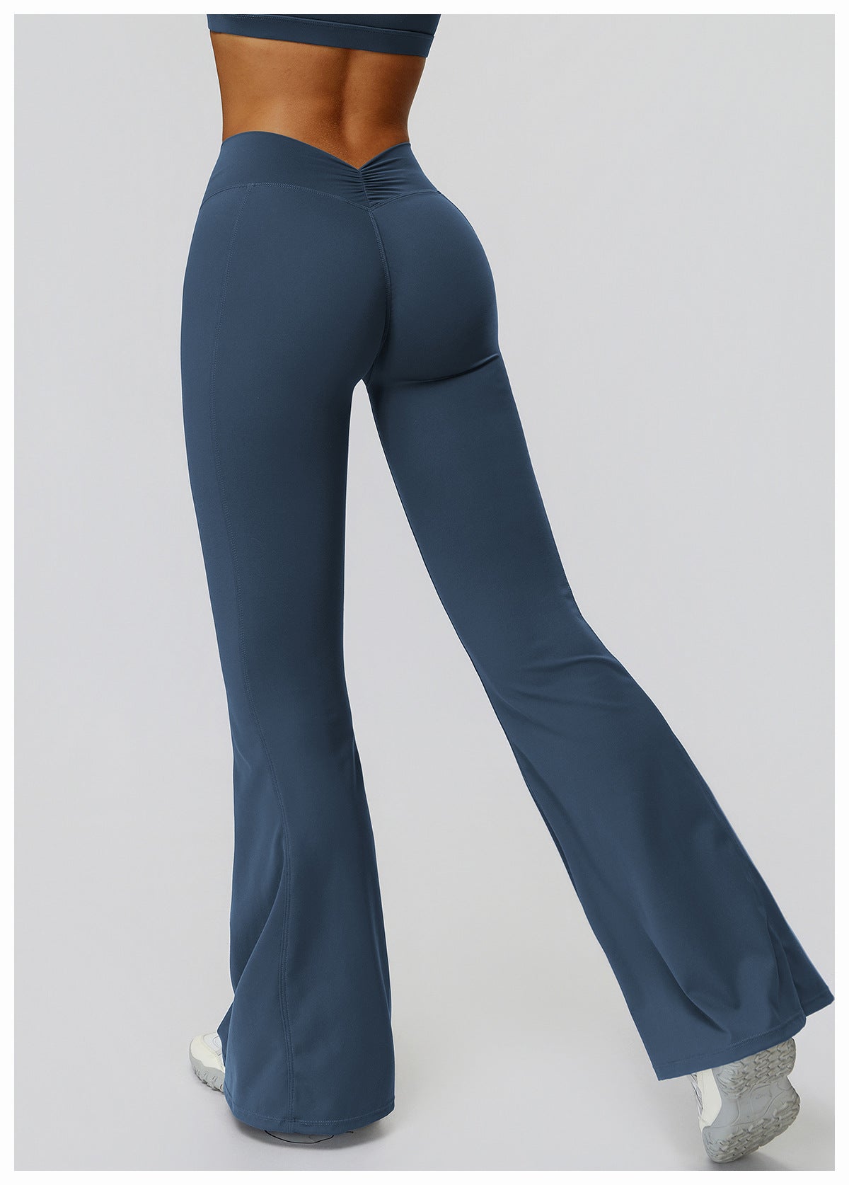 Yoga Bell Bottom Pants High Waist Pleated Micro Pull Slimming Trousers Running Sports Bell Bottom Pants