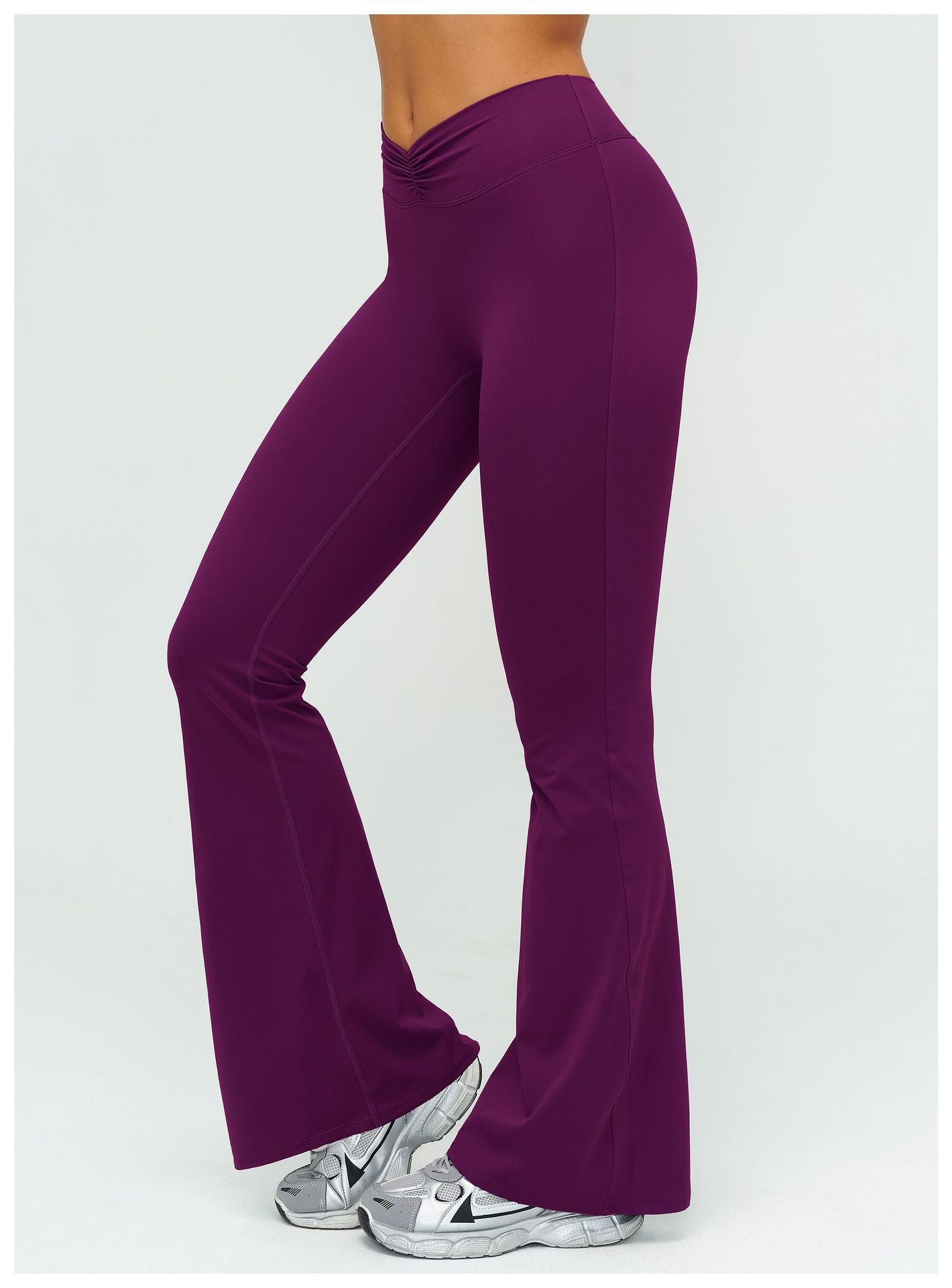 High Waist Pleated Bell Bottom Pants Brushed Wide Leg Pants Outdoor Casual Running Sports Bell Bottom Pants