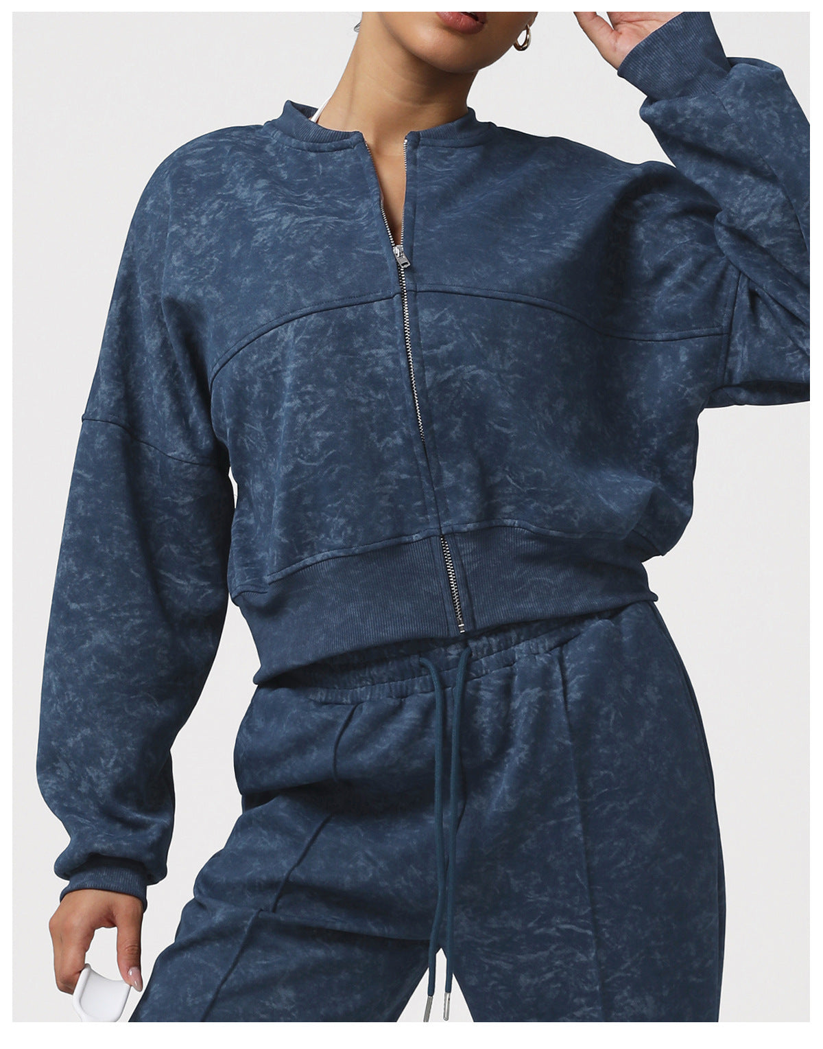 Printed Sport Cardigan Sweater Women Autumn Winter Zipped Stand Collar Coat Outdoor Running Fitness Clothes