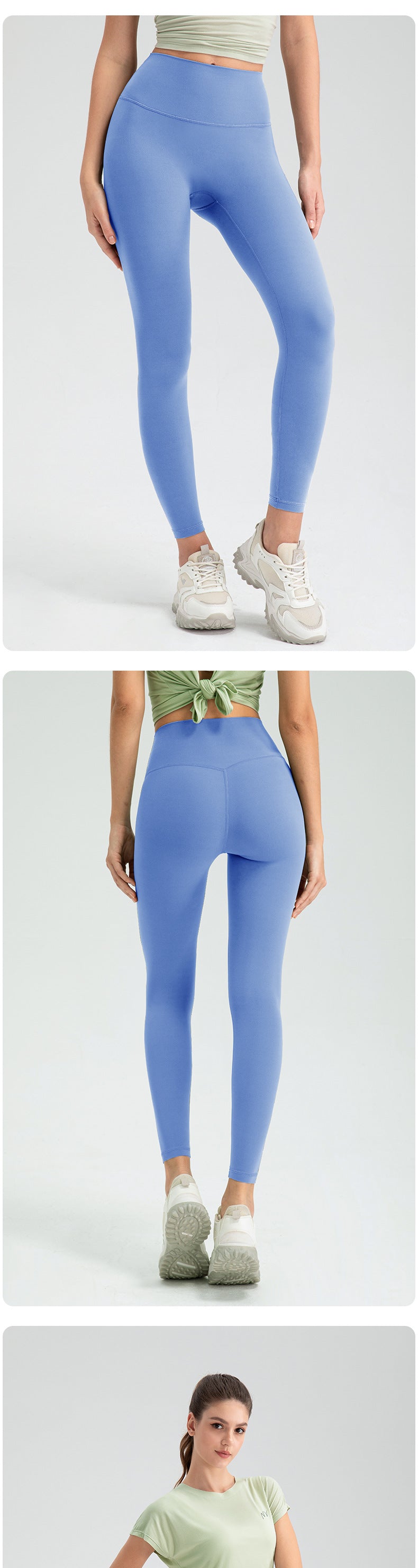 Breathing Series Women High Waist Yoga Pants Nude Feel Skinny Hip Raise No Embarrassment Line Running Sports Ninth Pants