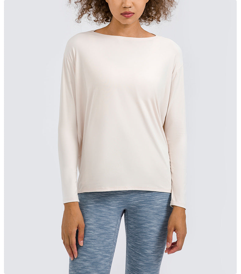 Arrival Double Sided Nude Feel Loose Long Sleeved Women Slim Fit Breathable Simple Women Training Fitness Yoga Wear