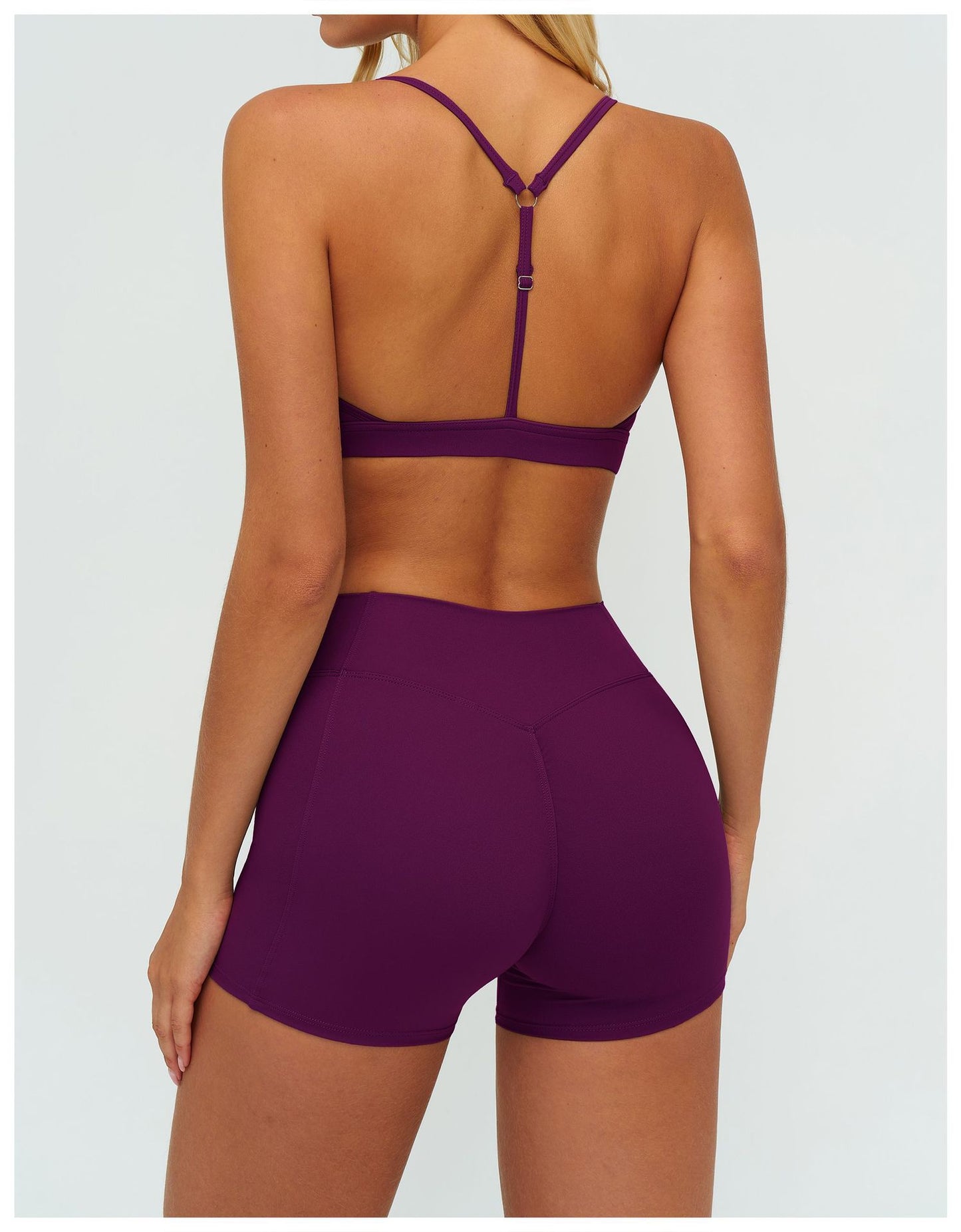 Brushed V neck Yoga Bra Y Line Back Shaping Adjustable Sports Underwear Fitness Running Sports Bra