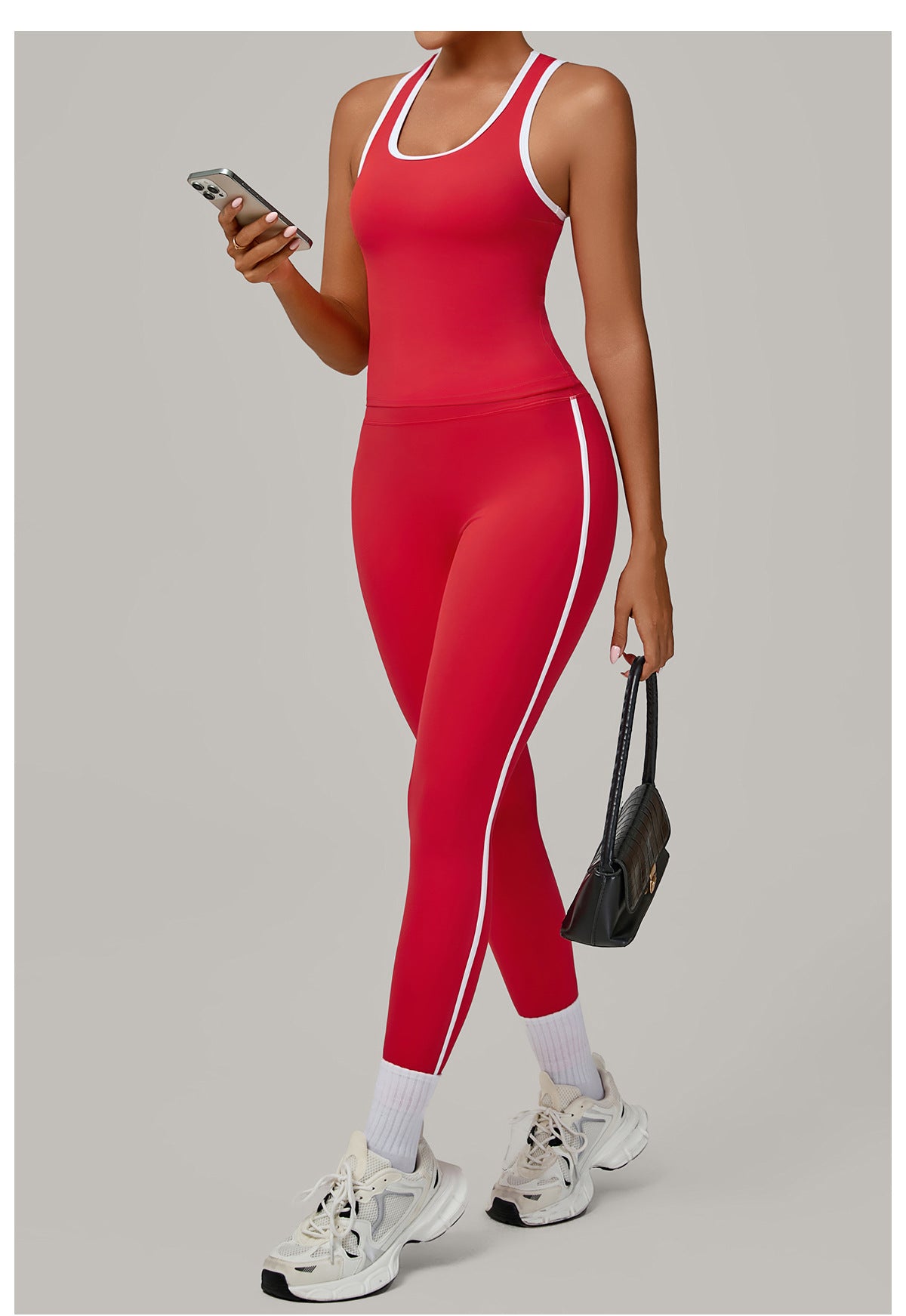 Sports Color Contrast Patchwork Tight Nude Feel Yoga Two Piece Sets Running Fitness Yoga Wear