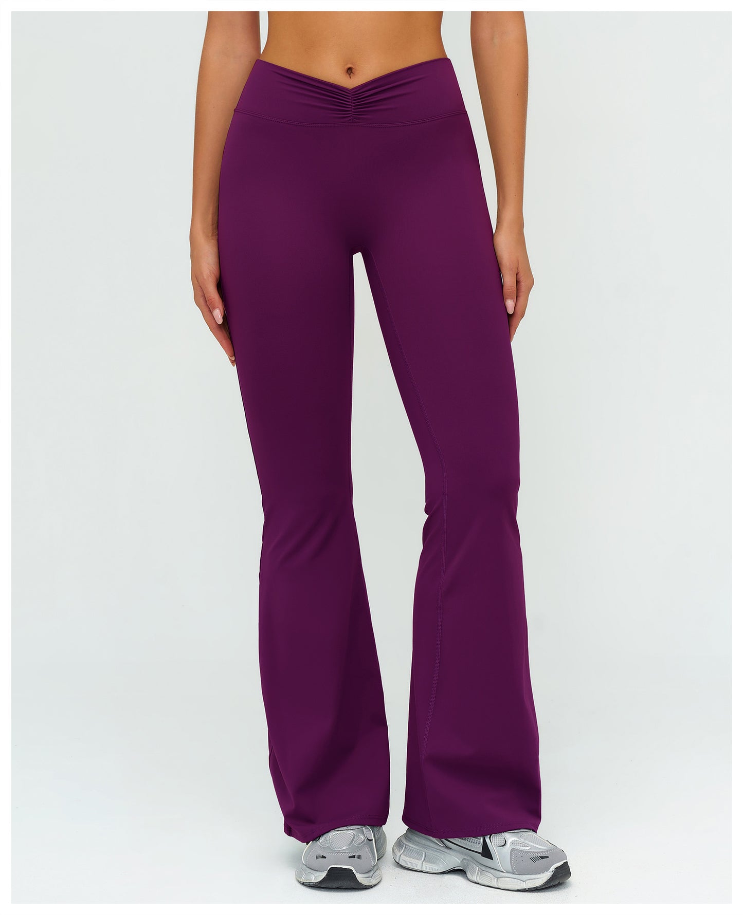 High Waist Pleated Bell Bottom Pants Brushed Wide Leg Pants Outdoor Casual Running Sports Bell Bottom Pants