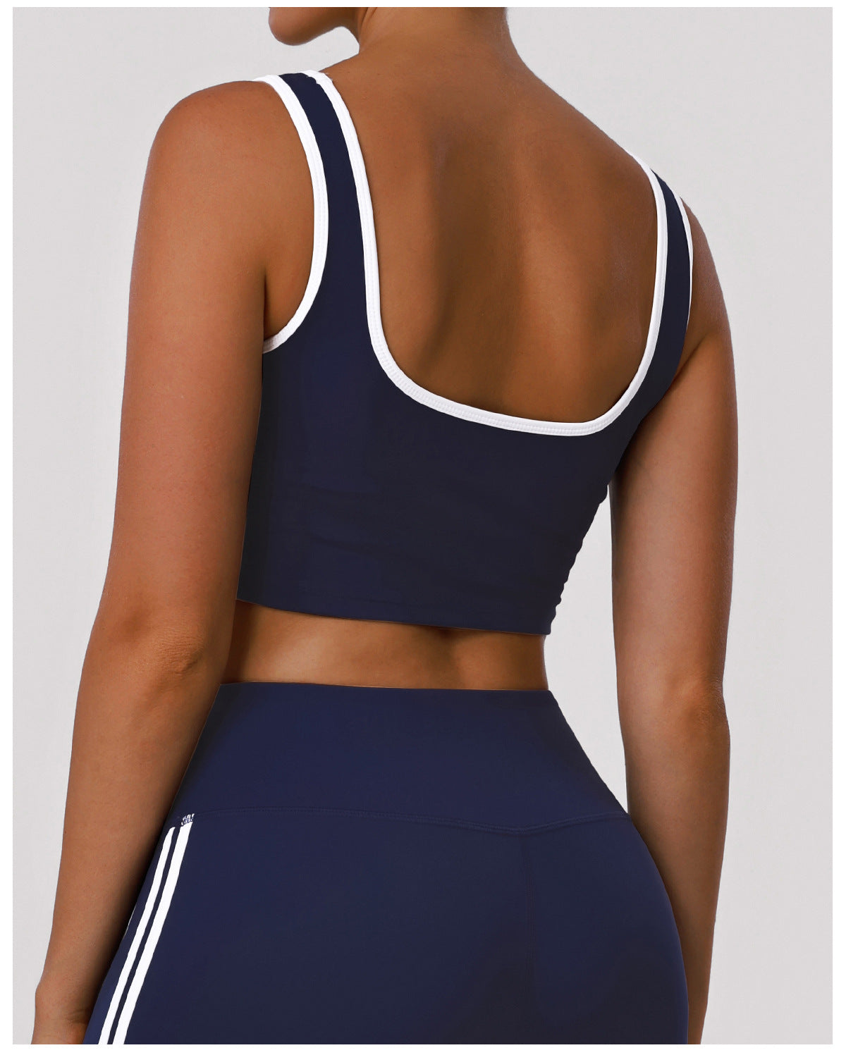 Color Contrast Yoga Bra Outer Wear Running Fitness Shockproof Push up Hollow Out Cutout Breathable Beauty Back Exercise Bra