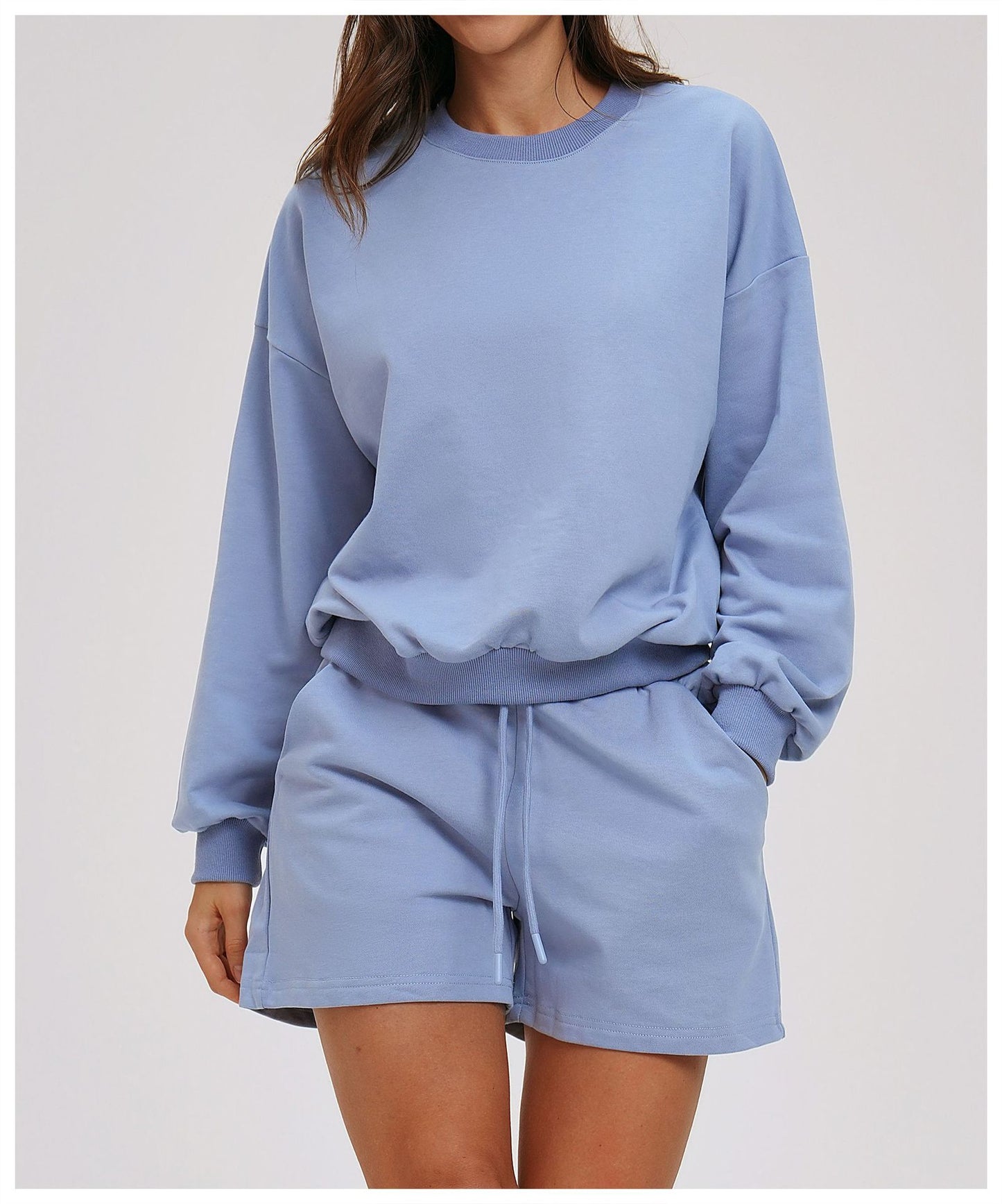 Comfortable round Neck Sweater Autumn Winter Long Sleeve Loose Casual Outdoor Top Outdoor Running Exercise Sweatshirt