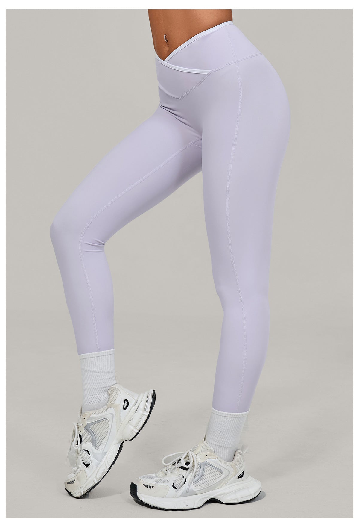 Nude Feel Skinny Yoga Pants Cross High Waist Contrast Color Tights Women Sports Running Fitness Pants