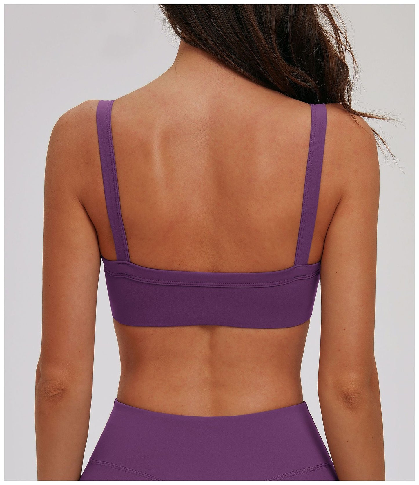 Brushed Double Shoulder Strap Yoga Bra Hollow Out Cutout Back Tight Sports Underwear Outer Wear Running Fitness Clothes