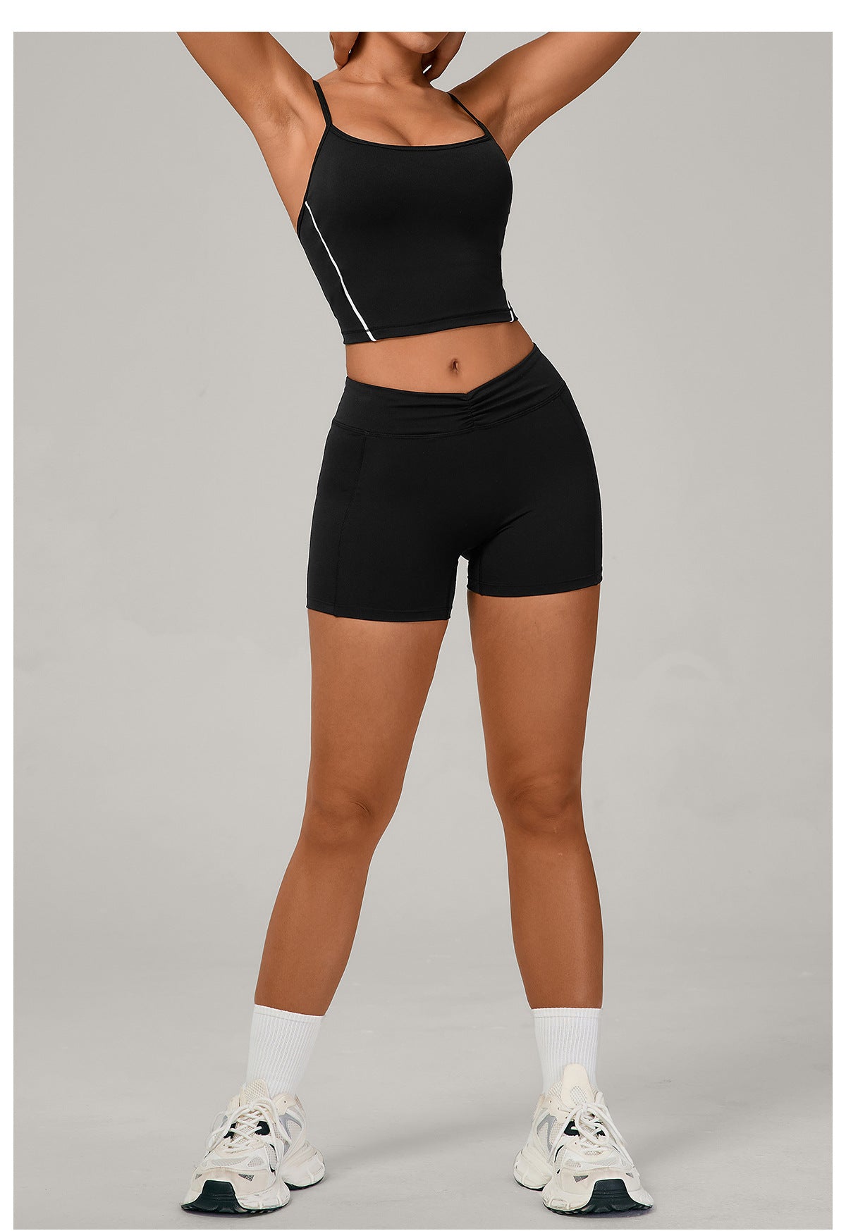 Nude Feel Tight Back Yoga Belly Contracting Hip Lifting Outdoor Running Sports Set