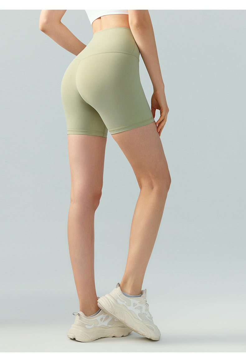 Nude Feel Hip Lifting Sport Yoga Pants Women Slim Fit Slimming Cycling Pants No Embarrassment Line Fitness Short Length Pants