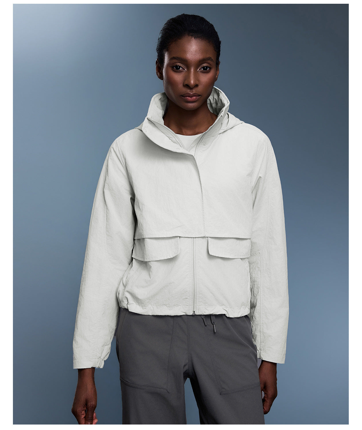 Outdoor Waterproof Hard Wearing Sports Windbreaker Women Storage Hooded Loose Casual Jacket Jacket Autumn