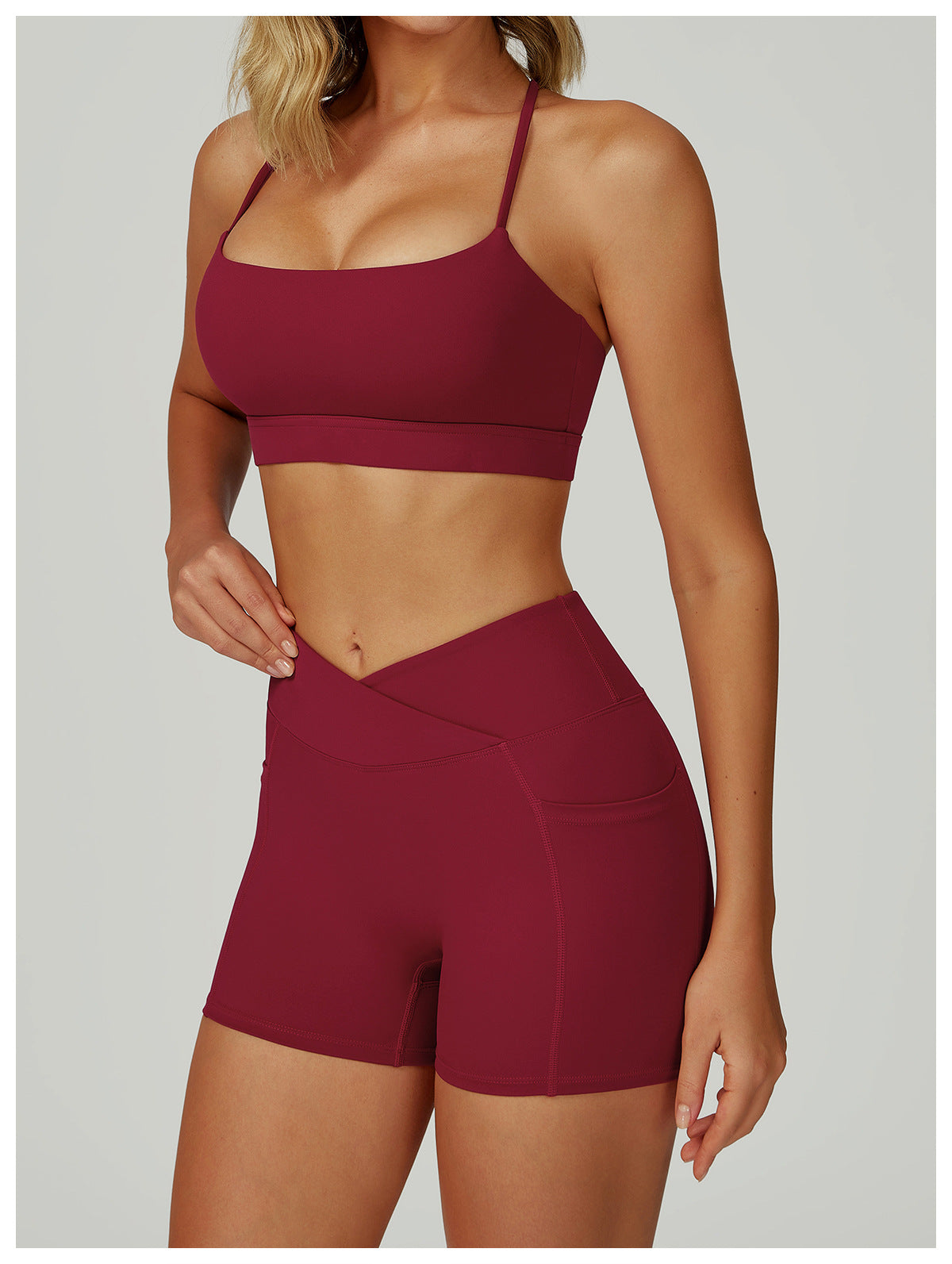 Summer Nude Feel Sports Underwear Cross Back High Grade Yoga Bra Running Workout Vest Women