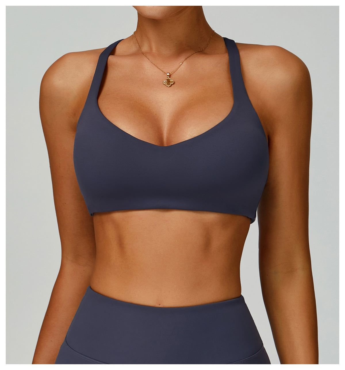 Sollinarry Sustainable Recycled Sports Underwear Hollow Out Cutout out Beauty Back Tight Sports Vest Women High Strength Yoga Bra