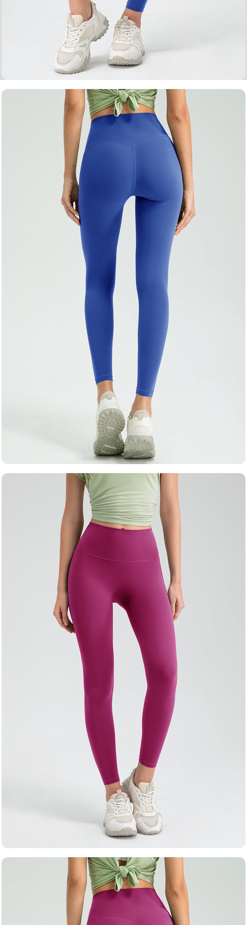 Breathing Series Women High Waist Yoga Pants Nude Feel Skinny Hip Raise No Embarrassment Line Running Sports Ninth Pants