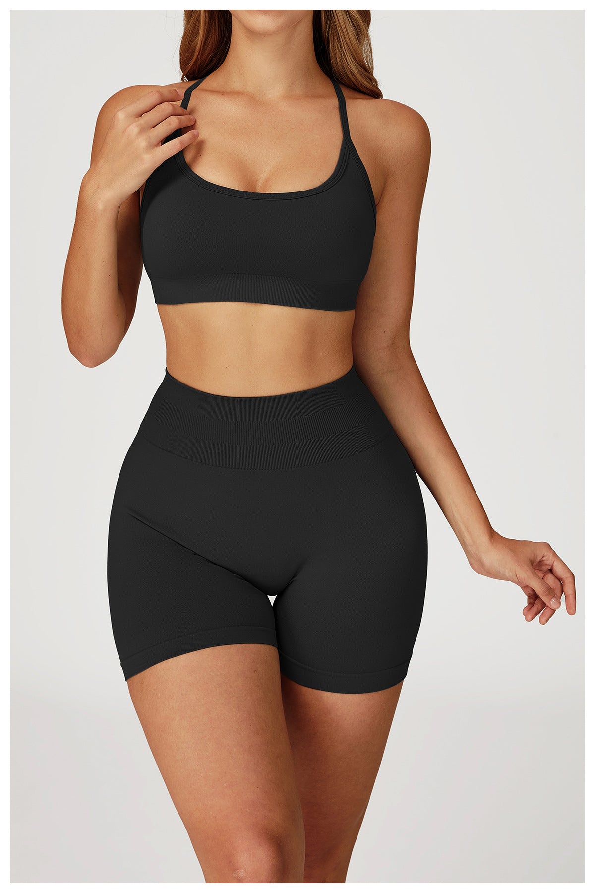 Seamless Yoga Shorts Women Summer High Waist Skinny Hip Raise Outdoor Sports Running Fitness