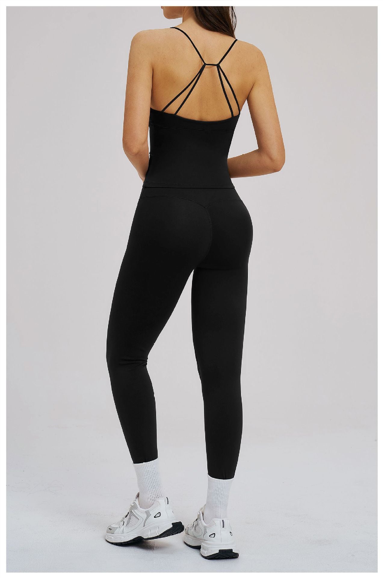 Brushed Sports Tight Back Running Sports Casual Suit Outdoor Riding Yoga Two Piece Sets