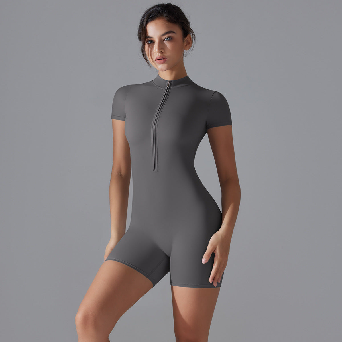 Shorts Jumpsuit-Dark Gray