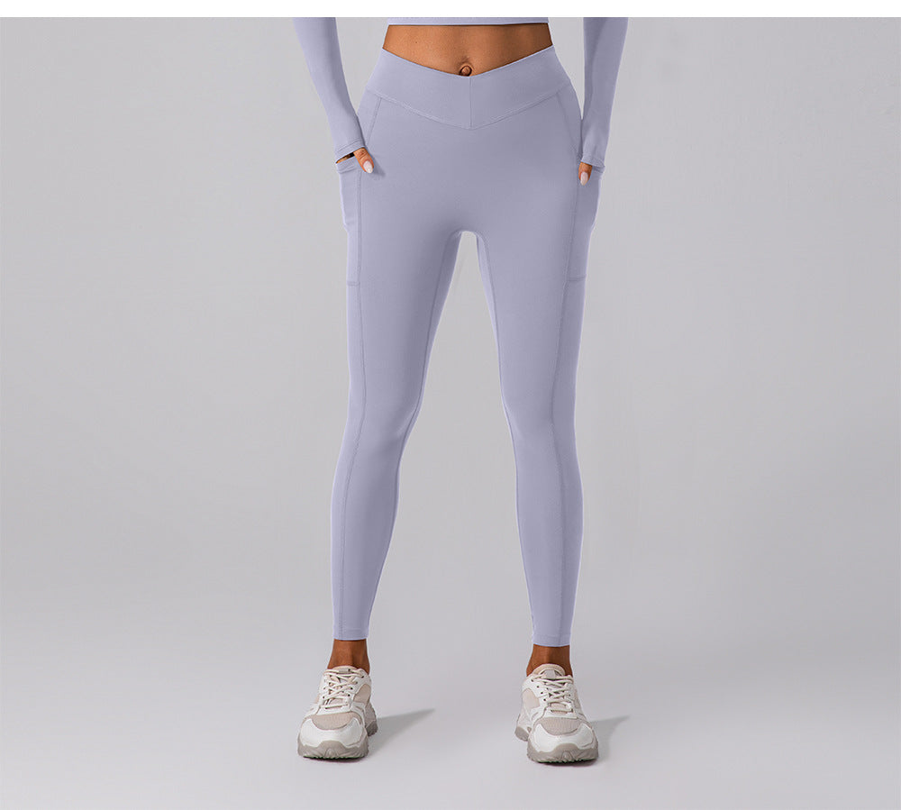 Hip Lifting Nude Feel Yoga Pants Women Body Shaping Belly Contraction Sports Running Fitness Pants Training Slimming Stretch Tights