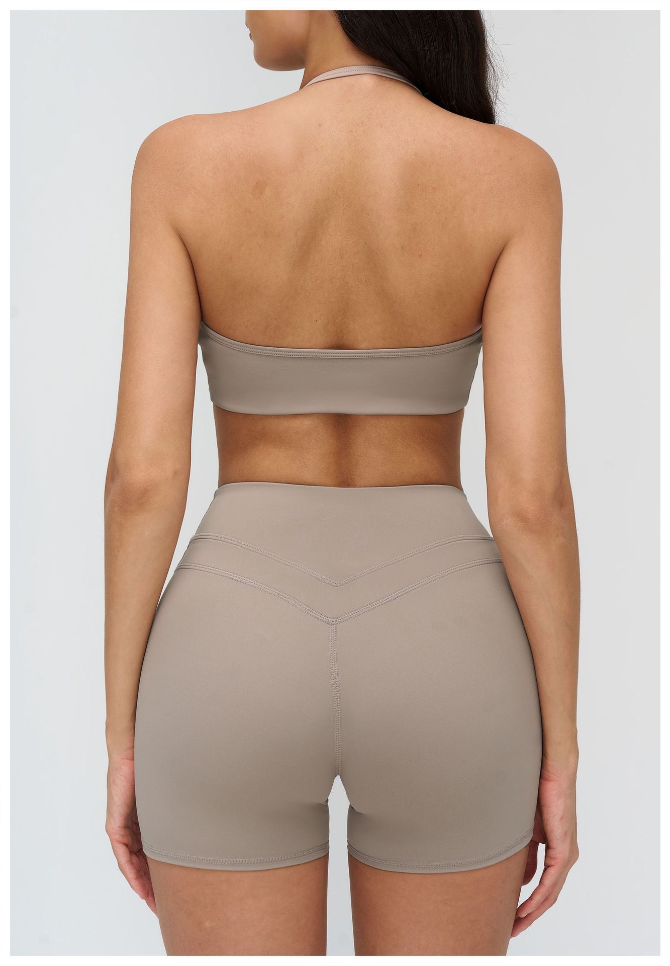 Brushed Yoga Bra Halter Hollow Out Cutout Backless Bra Fitness Running Exercise Underwear Women