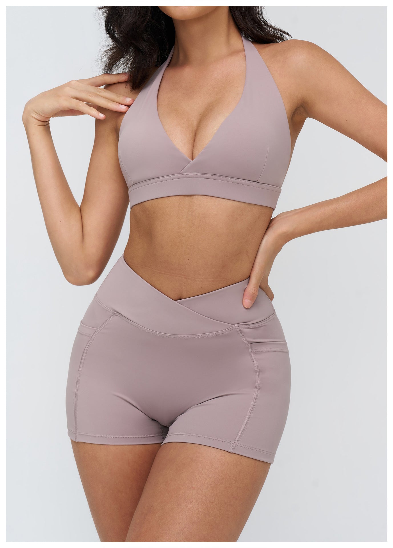 Nude Feel Yoga Bra Cross V neck Beauty Back Exercise Bra Fitness Running Exercise Underwear