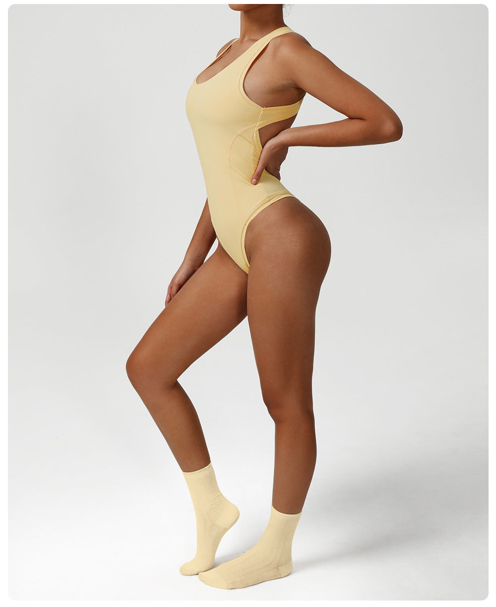 Loose Wide Leg Pants Yoga Set One Piece Women Dance Training Sports Bottoming Skinny Jumpsuit