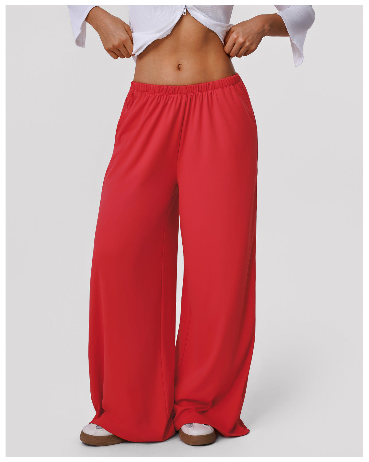 High Waist Drooping Casual Sports Trousers Indoor Dance Training Mop Pants Fitness Yoga Wide Leg Pants