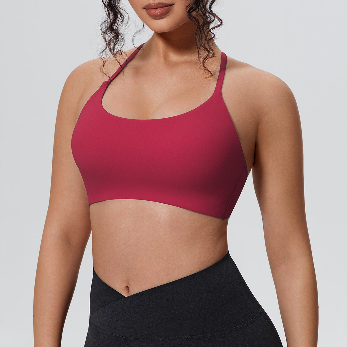 Sports Underwear Push up Sexy Spaghetti Strap Beauty Back Sling Yoga Bra Running Workout Vest Women
