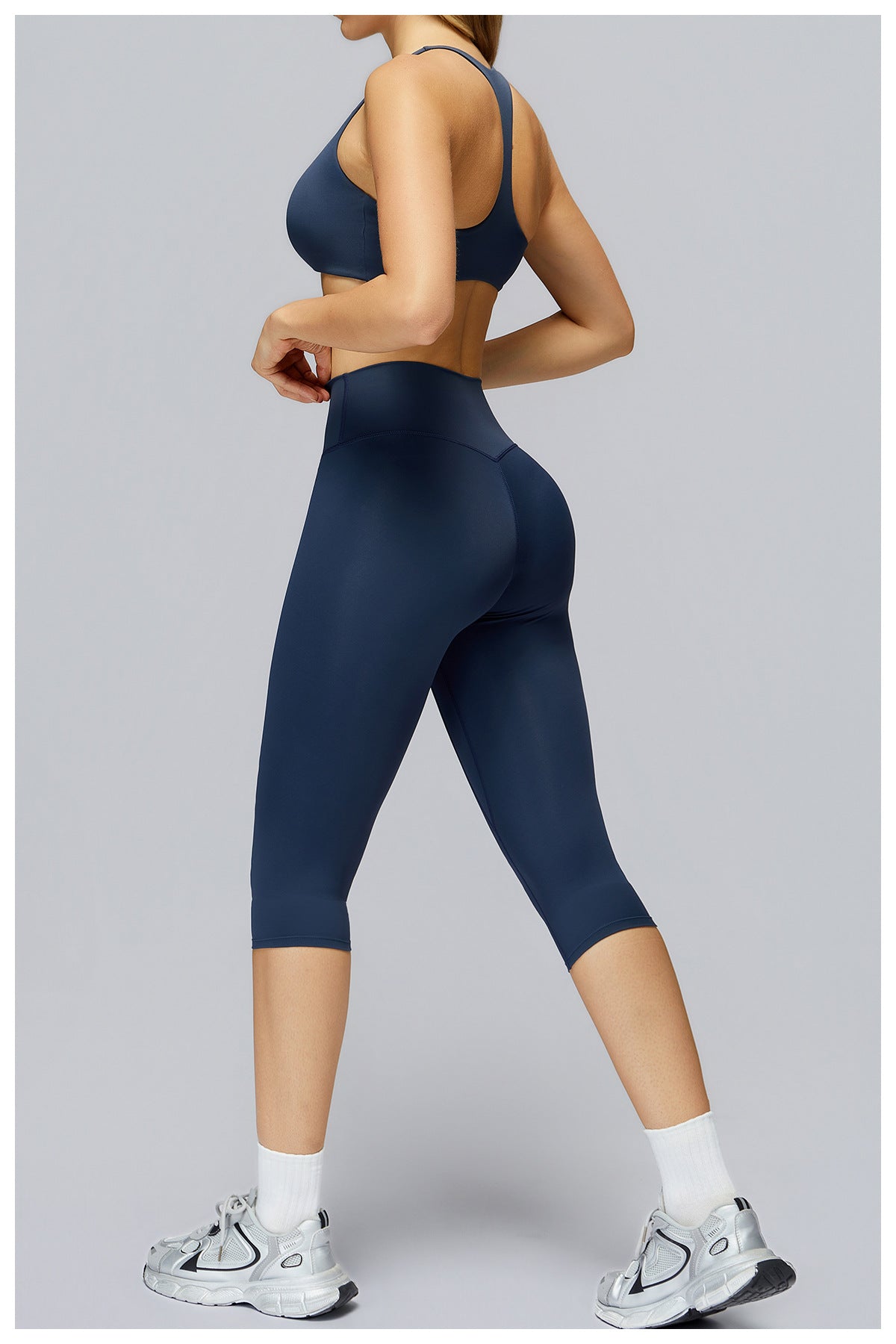 Arrival Brushed Yoga Knee Length Pants High Waist Quick Drying Skinny Slimming Middle Pants Running Outdoors Workout Clothes for Women