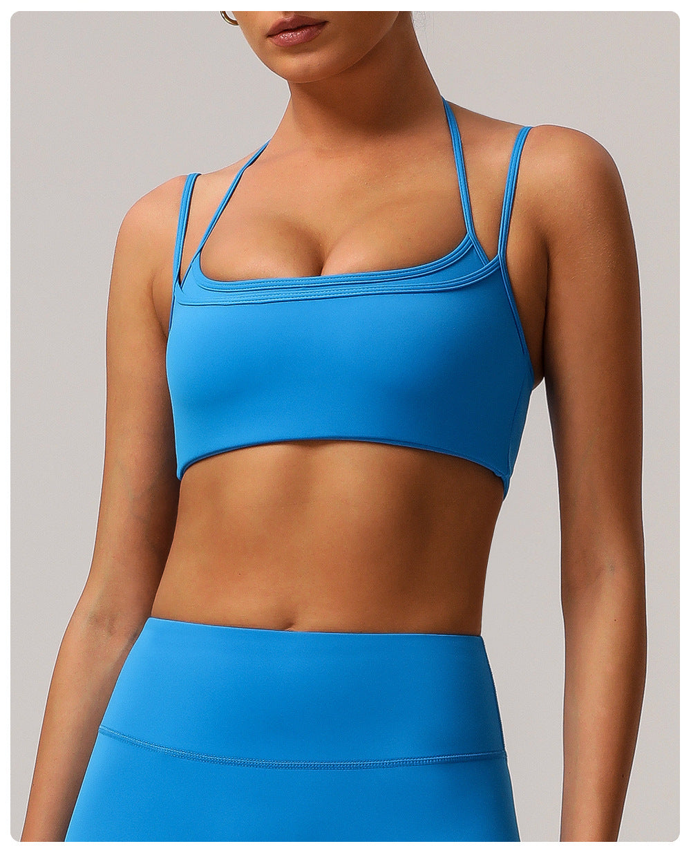 Push up Beauty Back Nude Feel Yoga Bra Women Quick Drying Sports High Elastic Thin Strap Halter Fitness Running Underwear