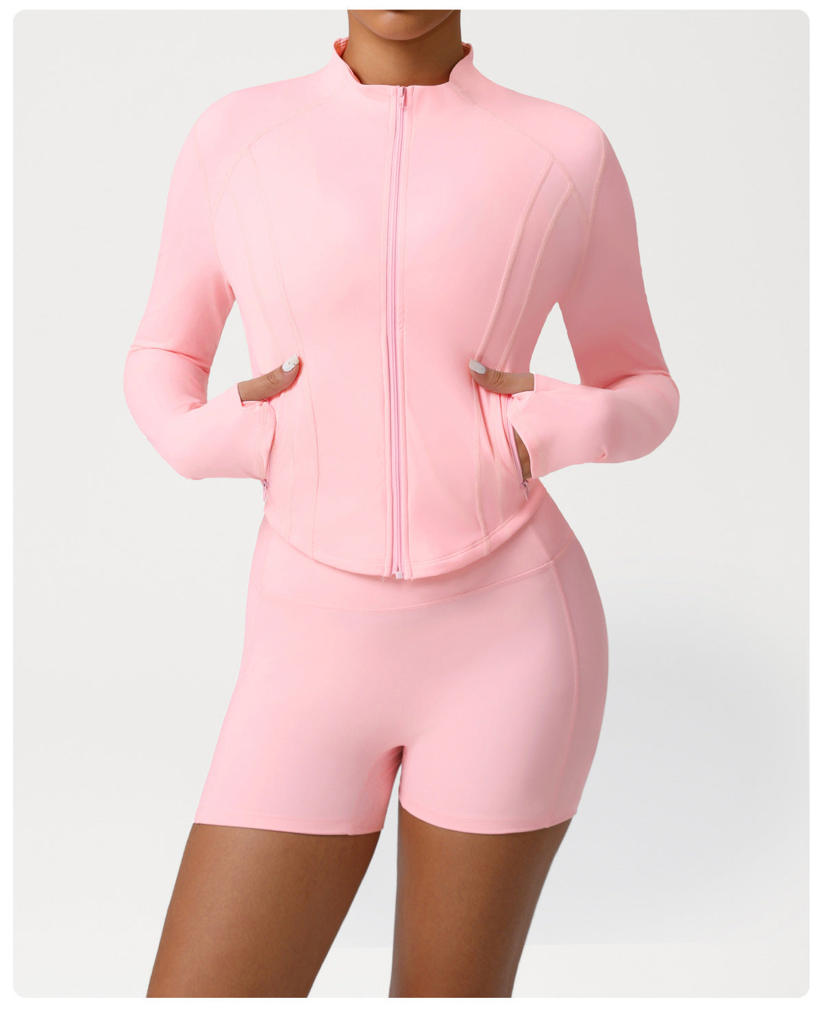 Yoga Sports Stand Collar Coat Women Pilates Training Wear Skinny Yoga Clothes Workout Top Long Sleeve Autumn Winter