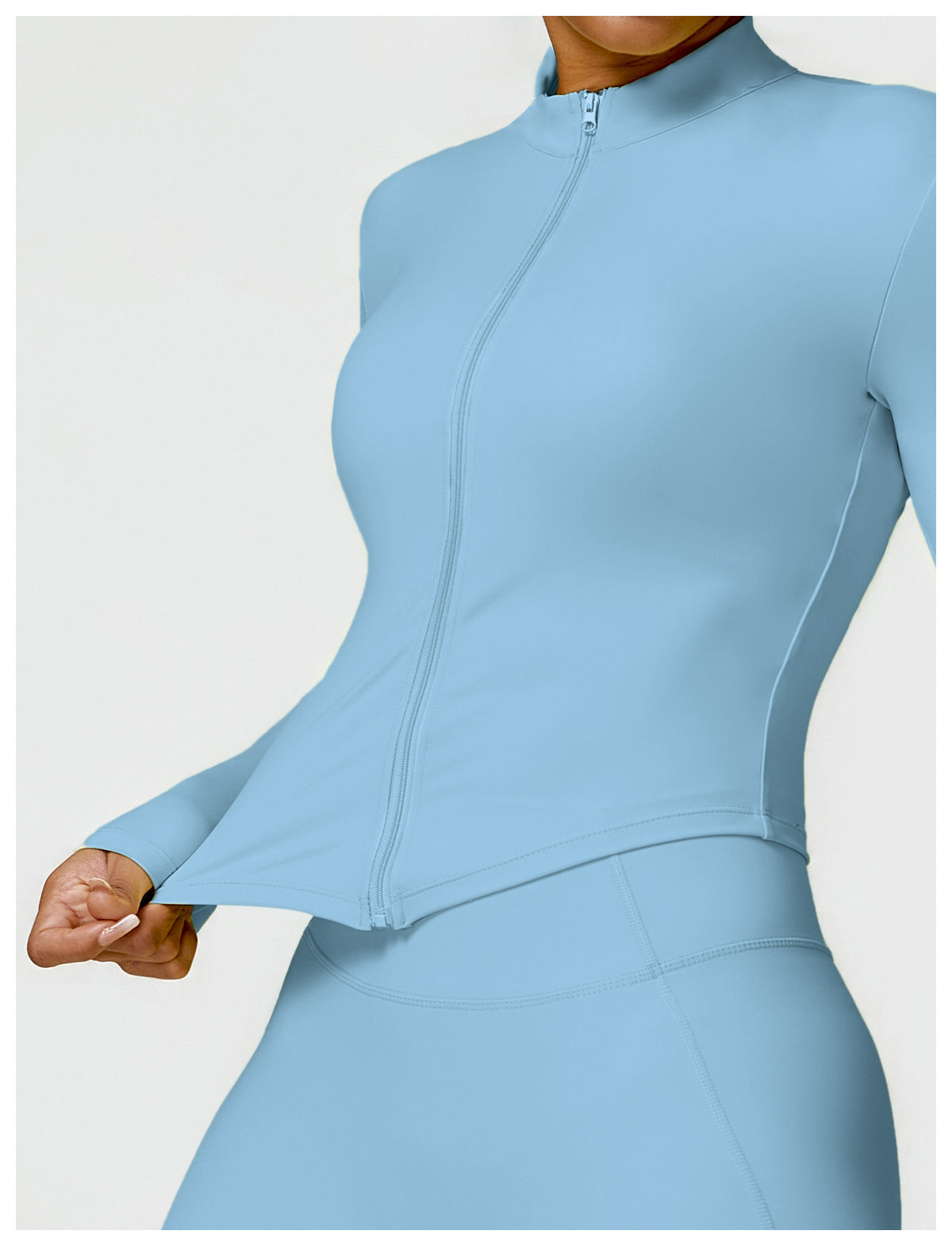Sollinarry Winter Quick Drying Nude Feel Fitness Coat Women Zipper Running Sports Tight Long Sleeve Yoga Wear Coat