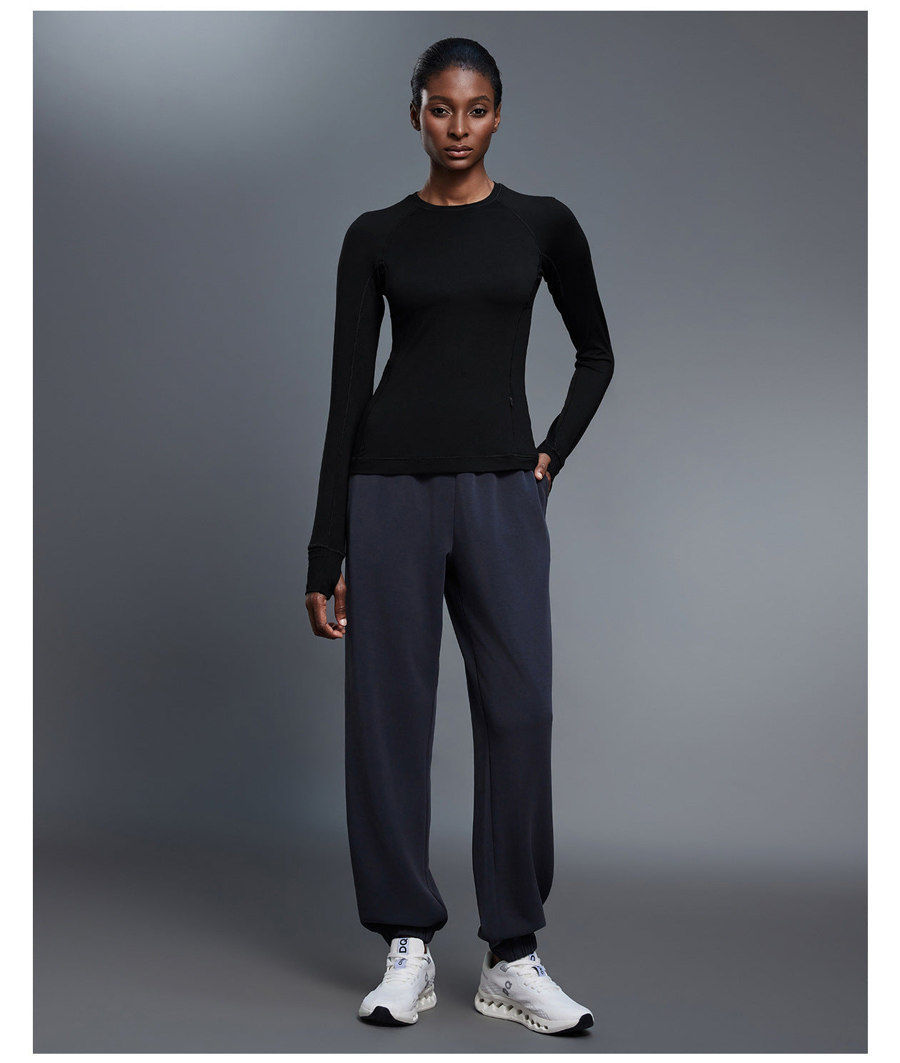 Round Neck Exercise T shirt Women Stretch Tight Long Sleeve Yoga Wear Running Training Workout Clothes Top Autumn