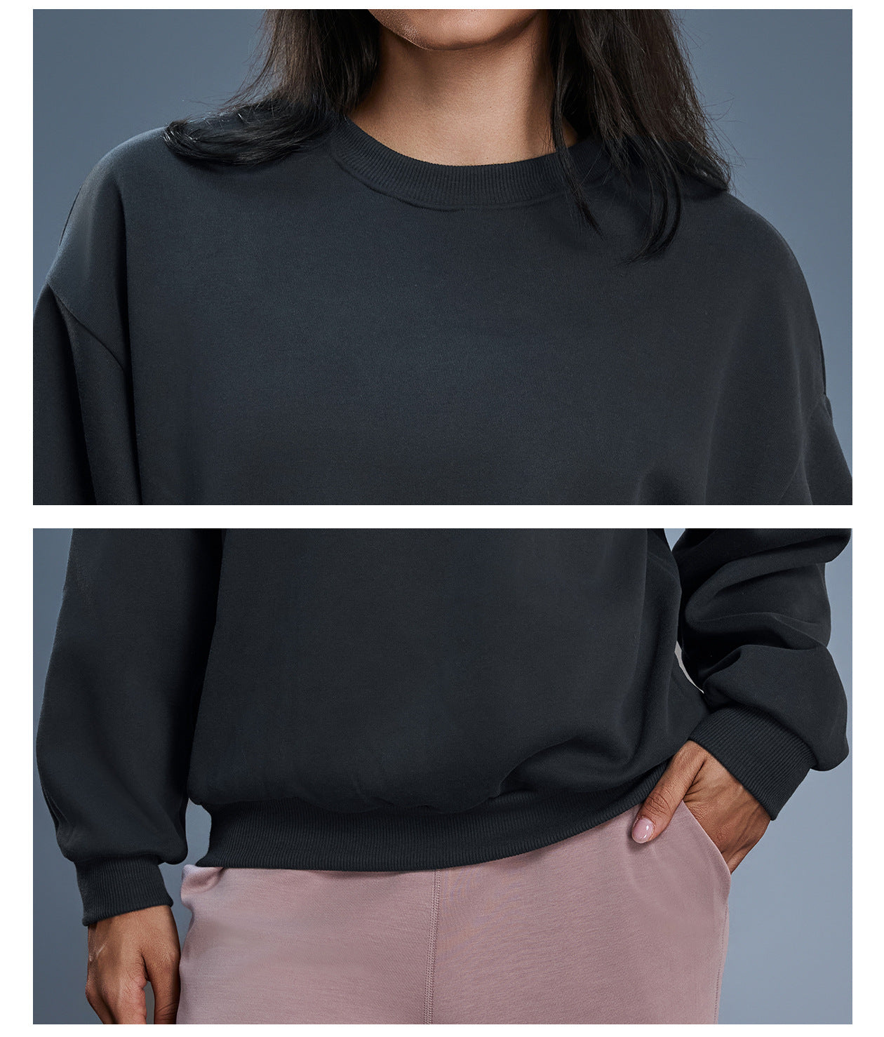 Autumn Winter Loose round Neck Sweater Women Idle Office Casual All Matching Warm Pullover Velvet Hoodie