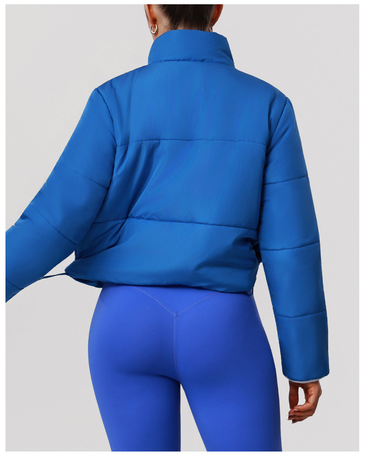Outdoor Warm Keeping Sports Cotton Padded Clothes Women Autumn Winter Thick Windproof Zipped Cotton Padded Jacket Slim Fit Running Workout Clothes Jacket