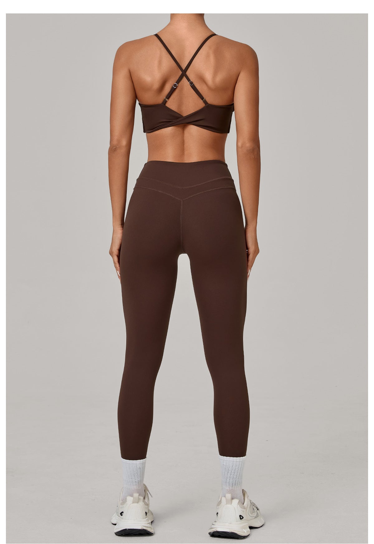 Autumn Sand Tight Back Yoga Stretch High Waist Workout Clothes Running Workout Exercise Outfit