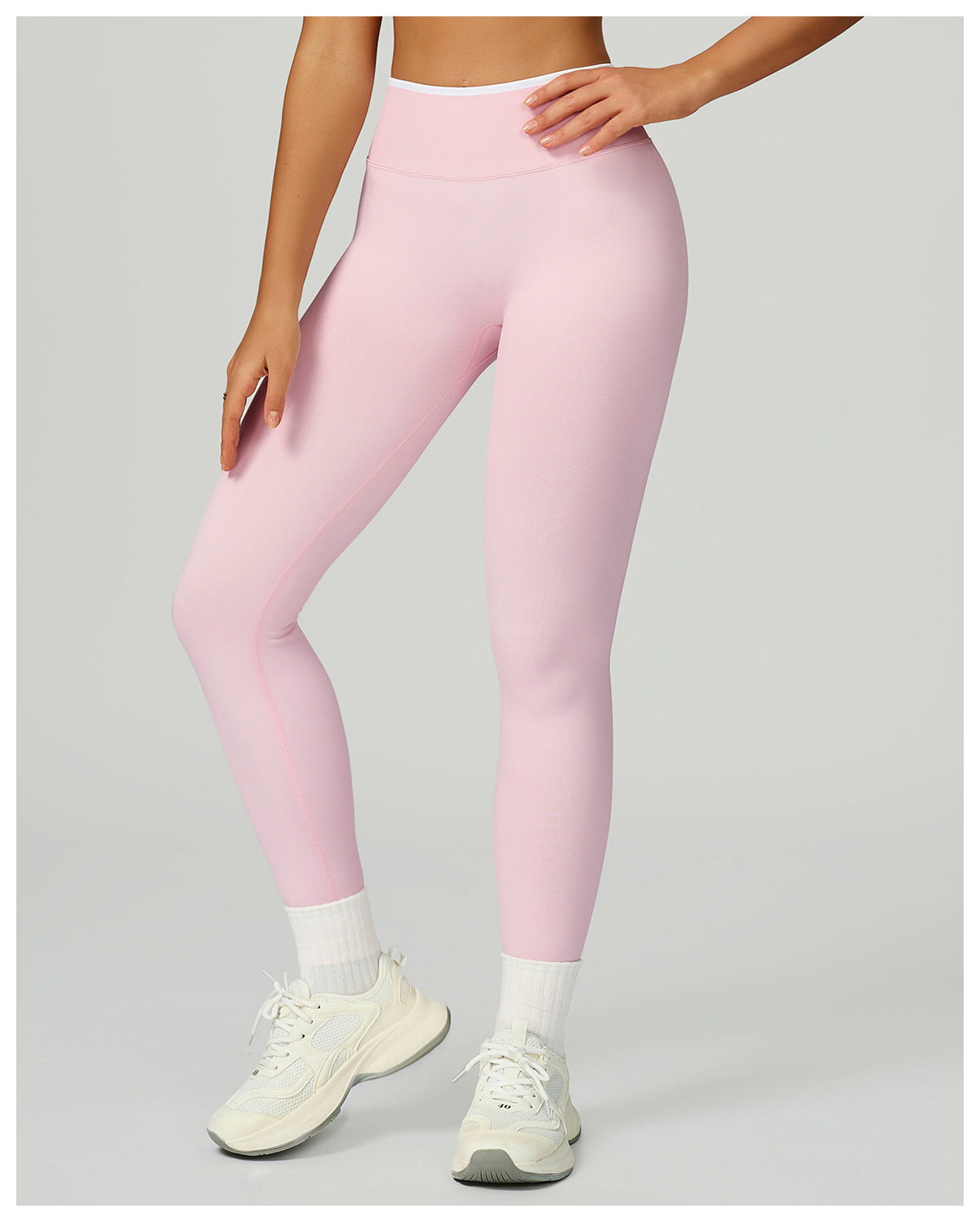 Seamless Yoga Trousers Contrast Color Binding High Waist Slim Trousers Sports Running Fitness Pants