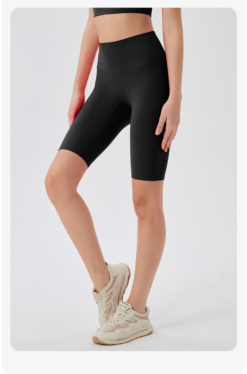 Double 6 Zero Sense Antibacterial Yoga Shorts Naked Women Sense Breathable High Waist Shaping Sports Fitness Yoga Shorts