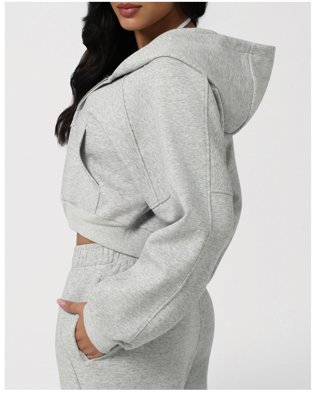 Hooded Sports Casual Sweater Autumn Winter Outdoor Running Fitness Top Long Sleeve Short Yoga Jacket