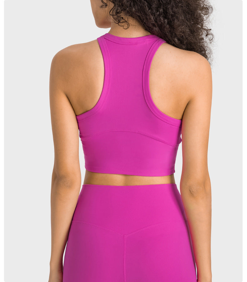 Nude Feel With Chest Pad Yoga Vest Women Shockproof Push Up Accessory Breast Push Up Sports Underwear Bra