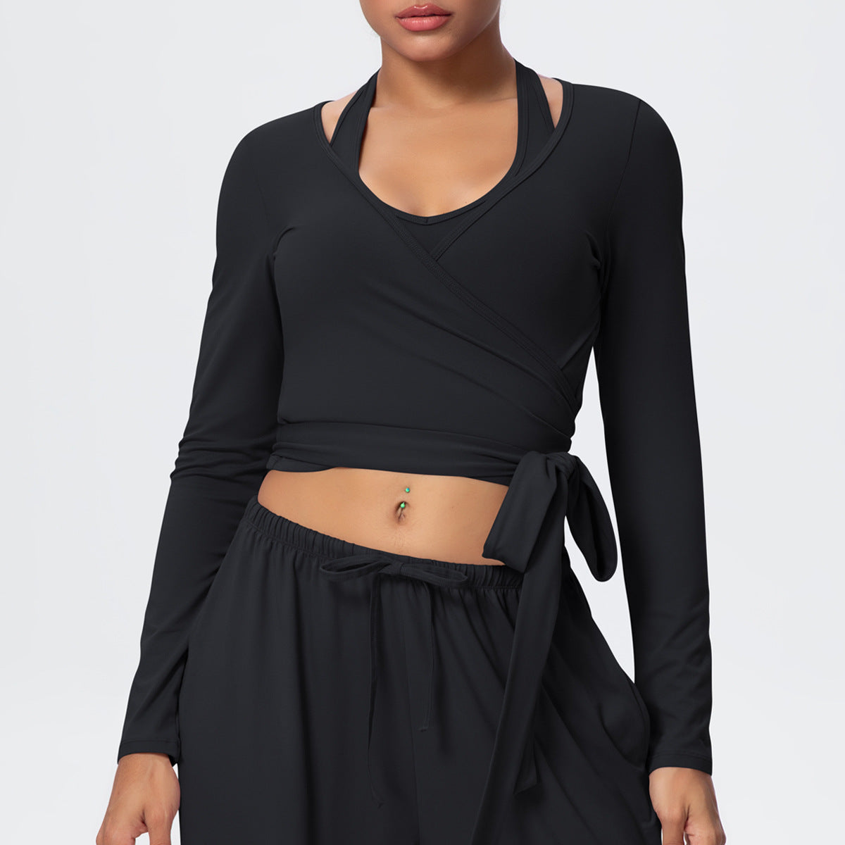 Brushed Yoga Long Sleeve Strap Personalized Yoga Clothes Outdoor High Grade Sports Fitness Clothes