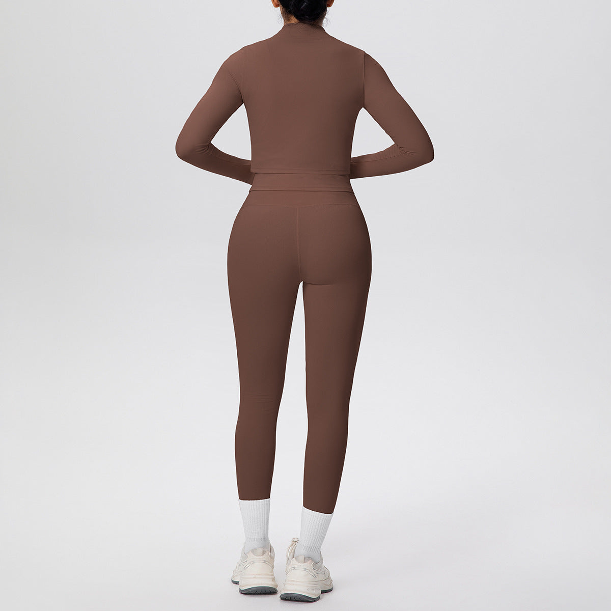 Women Solid Color Zip Long Sleeve Coat Oblique Shoulder Vest Slim Fit Yoga Pants Workout Clothes Yoga Three Piece Set