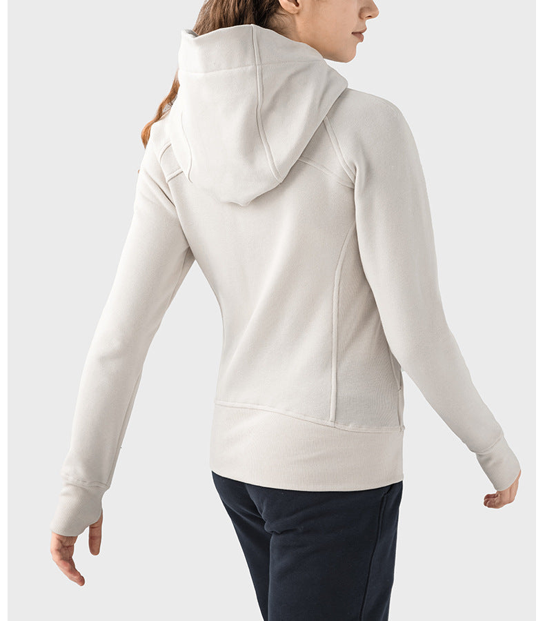 Sca Thickened Warm Hooded Sports Jacket Women Outdoor Casual Outdoor Yoga Training Fitness Jacket