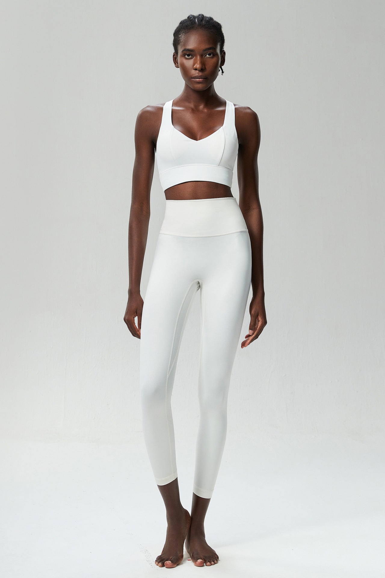 Tight Lycra Fitness Yoga Wear Suit Women Running Sports Nude Feel Quick Drying Two Piece Suit Undershirt