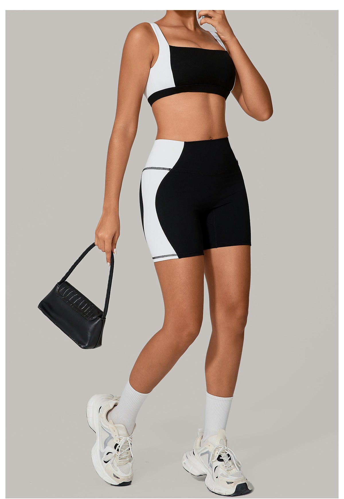 Autumn Sand Backless Yoga Clothes Color Matching Tight Quick Drying Fitness Clothes Medium Tenacity Sports