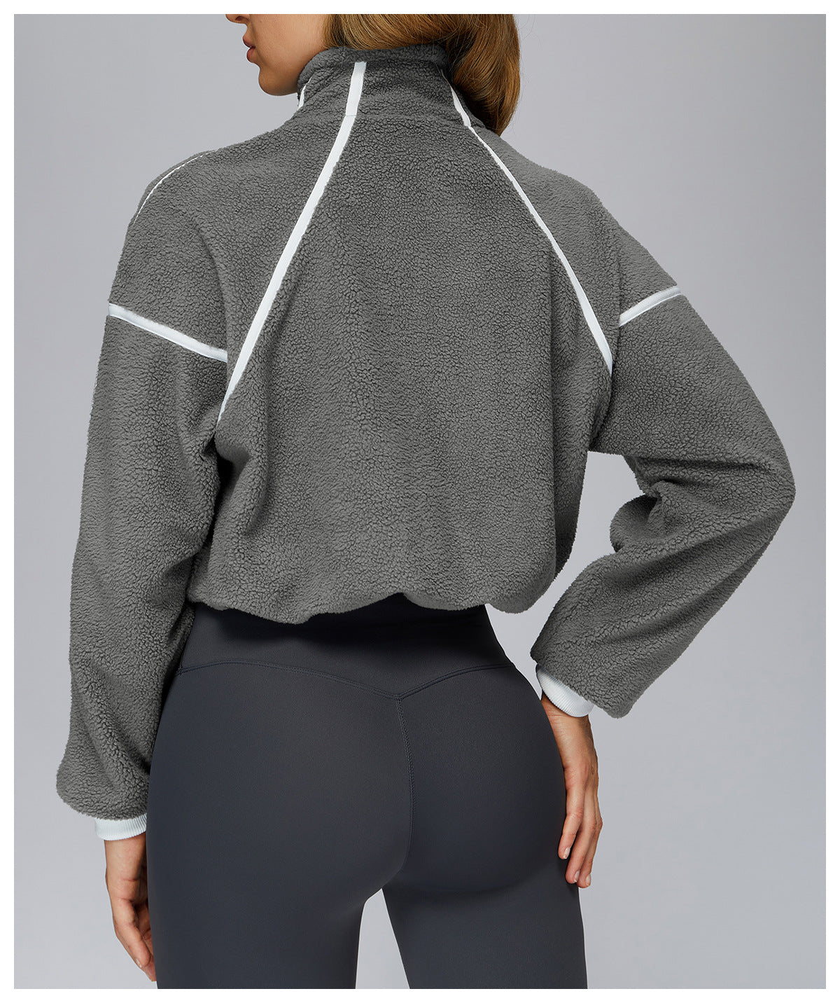 Fall Winter Coat Stand Collar Windproof Warm Polar Fleece Jacket Women Running Velvet Sport Coat