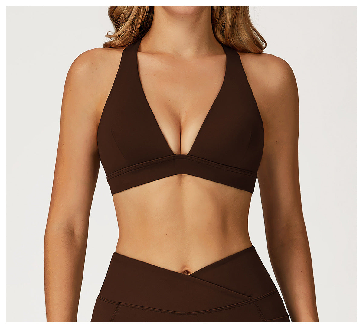 Nude Feel Yoga Bra Cross Beauty Back High Sense Sports Bra Women Running Workout Exercise Underwear