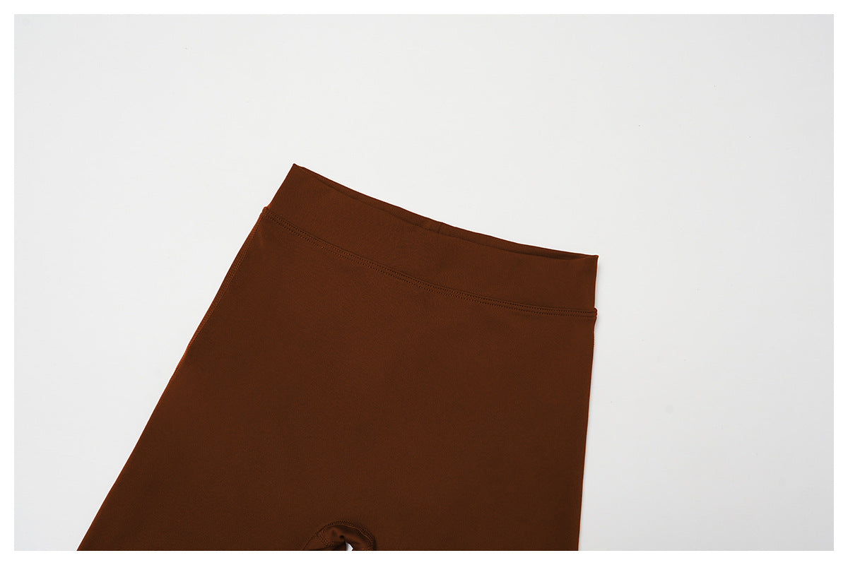 Brushed Sports Trousers High Waist Tight Wide Leg Slimming Bell Bottom Pants Sports Running Fitness Clothes