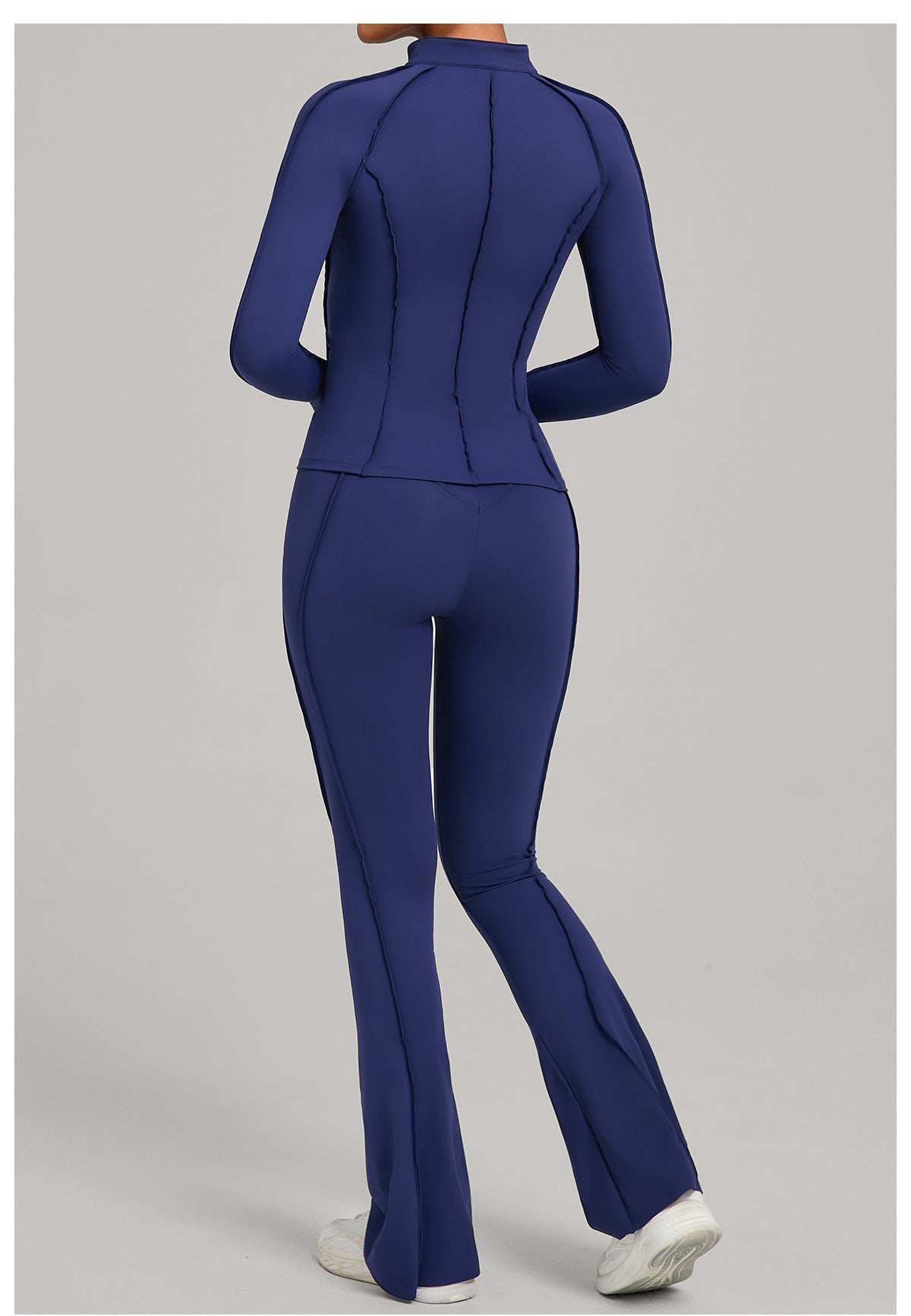 Autumn Sand Three Dimensional Stitching Yoga Clothes Autumn Winter Zipper Long Sleeved Fitness Running Fitness Sportswear Two Piece Set