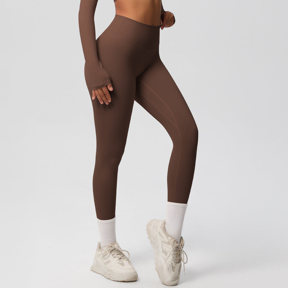 High Waist Nude Feel Skin Friendly Tights Running Exercise Workout Pants Pilates Sexy Slim Solid Color Yoga Pants