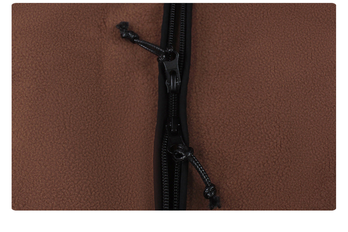 Autumn Winter Thick Polar Fleece Sports Slim Fitting Coat Warm Stand Collar Zipper Pocket Fitness Long Sleeved Upper Garment